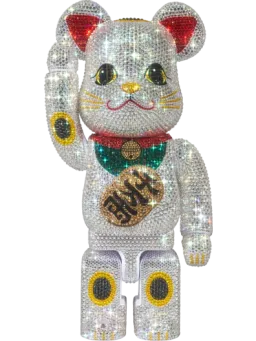BE@RBRICK figure: Maneki Neko Crystal Decorate Gold