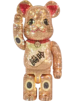 BE@RBRICK figure: Maneki Neko Gold - Crystal Decorate