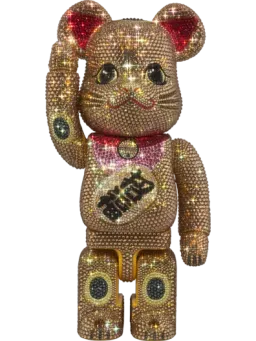 BE@RBRICK figure: Maneki Neko Fortune Gold Crystal Decorate