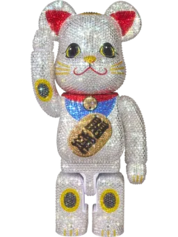 BE@RBRICK figure: Maneki Neko - Crystal Decorate Gold