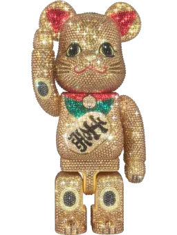 BE@RBRICK figure: CRYSTAL DECORATE Maneki Neko Gold Ten million ryo