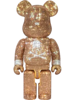 BE@RBRICK figure: CRYSTAL DECORATE mastermind JAPAN GOLD & SILVER Ver.