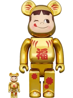 BE@RBRICK figure: Daruma Peko-Chan Gold Plated