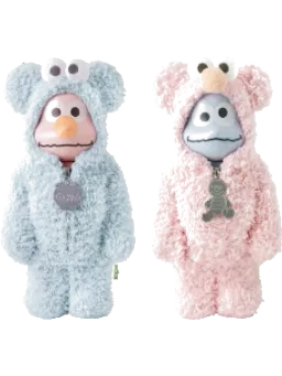 BE@RBRICK figure: Gelato Pique x Sesame Street Elmo and Cookie Monster Bearbrick (Set of 2)