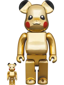 BE@RBRICK figure: ピカチュウ GOLD CHROME Ver.