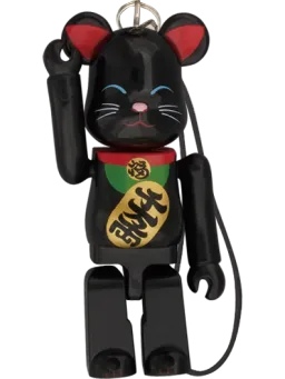 BE@RBRICK figure: Happy Maneki Neko Black