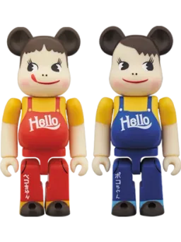 BE@RBRICK figure: Peko-chan & Poko-chan Vintage Hello 2pc
