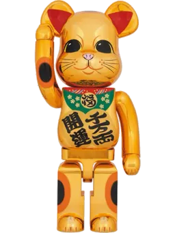 BE@RBRICK figure: Lucky Cat Good Luck Ten Million Ryo Gold Plated