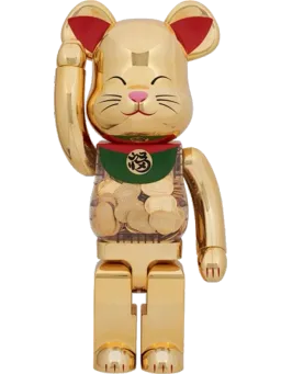 BE@RBRICK figure: Lucky Cat Oval Good Luck Gold Plated