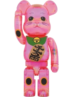 BE@RBRICK figure: Maneki Neko Pink Transparent Plating