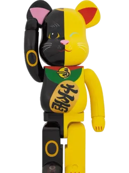 BE@RBRICK figure: Maneki Neko Black x Yellow