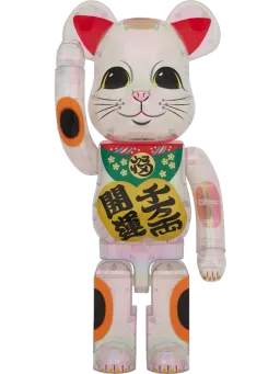 BE@RBRICK figure: Maneki Neko Good Luck Clear Plating
