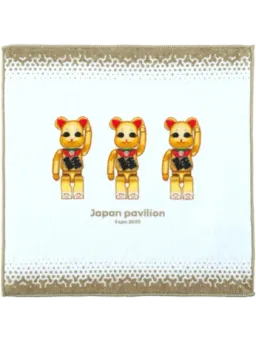 BE@RBRICK figure: Osaka Kansai Expo Towel Handkerchief (Maneki Neko)