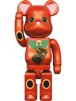BE@RBRICK figure: Maneki Neko Plum Gold Plating Luminous