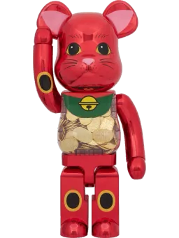 BE@RBRICK figure: Maneki Neko with Koban Ten million ryo Plum Gold Plated