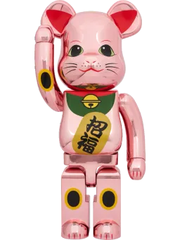 BE@RBRICK figure: Manekineko Good luck Peach Gold Plating