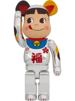 BE@RBRICK figure: Manekineko Peko-chan Good Luck Silver Plated