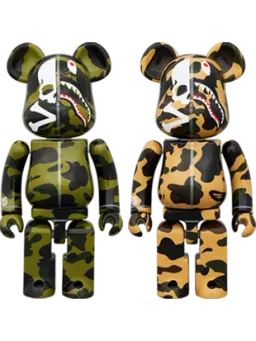 BE@RBRICK figure: Chogokin MASTERMIND VS BAPE Green/Yellow