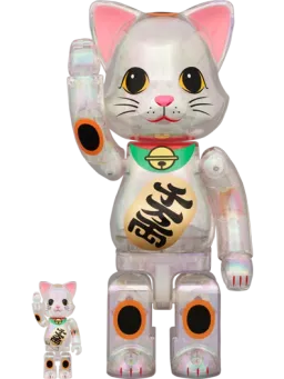 BE@RBRICK figure: NY@BRICK 招き猫 千万両 透明メッキ