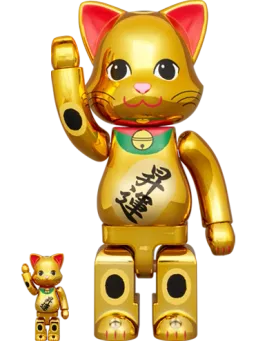 BE@RBRICK figure: NY@BRICK 招き猫 昇運 金メッキ