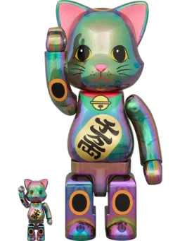 BE@RBRICK figure: NY@BRICK 招き猫 千万両 黒透明メッキ