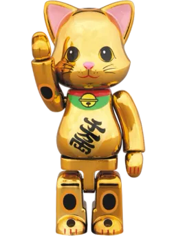BE@RBRICK figure: Maneki Neko Gold Plated