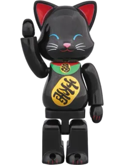 BE@RBRICK figure: Maneki Neko Black