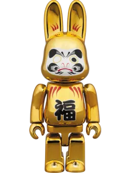 BE@RBRICK figure: R@BBRICK Daruma Gold Chrome