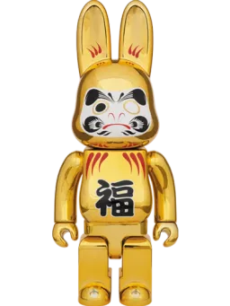 BE@RBRICK figure: R@BBRICK Daruma Gold Chrome