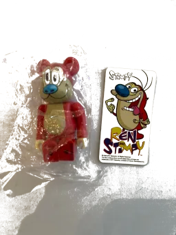 BE@RBRICK figure: Ren Stimpy (Animal) - Bearbrick Series 18 by Medicom