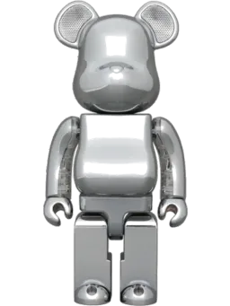 BE@RBRICK figure: Rinaro Audio Chrome Portable Bluetooth Speaker Silver