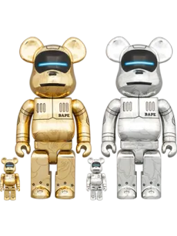 BE@RBRICK figure: SORAYAMA × BABY MILO(R) & GOLD Ver./SILVER Ver.