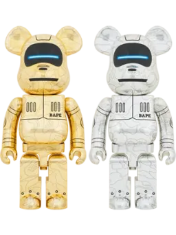 BE@RBRICK figure: SORAYAMA × BABY MILO(R) GOLD Ver./SILVER Ver.
