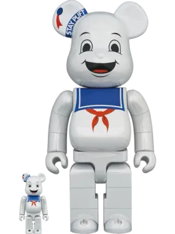 BE@RBRICK figure: STAY PUFT MARSHMALLOW MAN WHITE CHROME Ver.