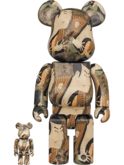 BE@RBRICK figure: Toshusai Sharaku "Actor Otani Oniji Ⅲ as the Footman (Yakko) Edohei" + Bearbrick