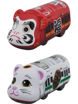BE@RBRICK figure: BE@RBRICKTRAIN Daruma / Maneki Neko