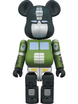 BE@RBRICK figure: × Transformers Optimus Prime Bape(r) Green