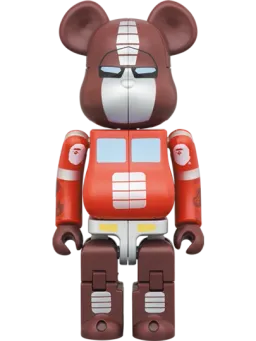 BE@RBRICK figure: × Transformers Optimus Prime Bape(r) Red
