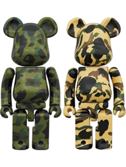 BE@RBRICK figure: x BAPE 1st Camo Chogokin Set of 2 Green/Yellow