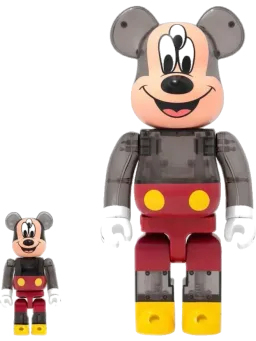 BE@RBRICK figure: x CLOT x 3125C x Disney 3-Eyed Mickey Mouse & Set Translucent Black
