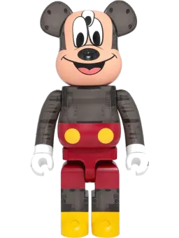 BE@RBRICK figure: x CLOT x 3125C x Disney 3-Eyed Mickey Mouse Translucent Black