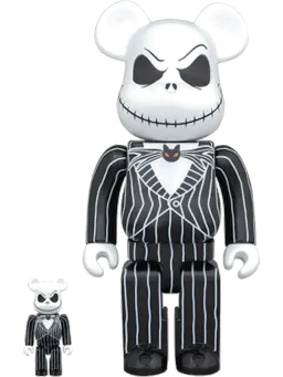 BE@RBRICK figure: x Disney Tim Burton's The Nightmare Before Christmas Jack Skellington & Set Black