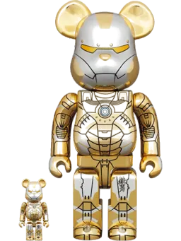 BE@RBRICK figure: x Hajime Sorayama x Marvel Iron Man Reverse & Set Gold/Silver