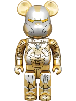 BE@RBRICK figure: x Hajime Sorayama x Marvel Iron Man Reverse Gold/Silver