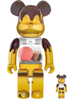 BE@RBRICK figure: x La Maison du Chocolat & Set Brown/Gold