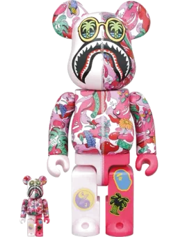 BE@RBRICK figure: x Steven Harrington x BAPE Shark & Set Pink Camo